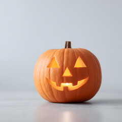 carved halloween pumpkin on clean white background