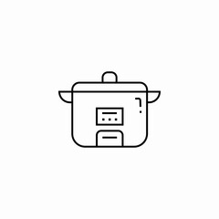 digital rice cooker icon sign vector