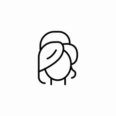 female head profile icon sign vector
