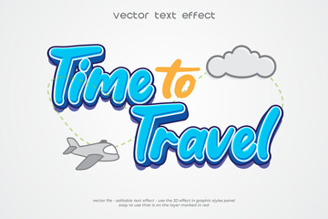 Time to travel 3D vector text effect
