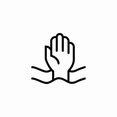 hand reaching water help siugn icon sign vector