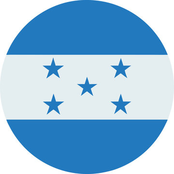 honduras flag icon in circular shape, central american symbol, vector design


