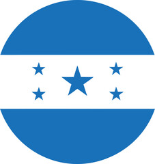 honduras flag icon in circular shape, central american symbol, vector design

