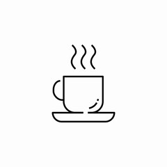 hot coffee cup icon sign vector