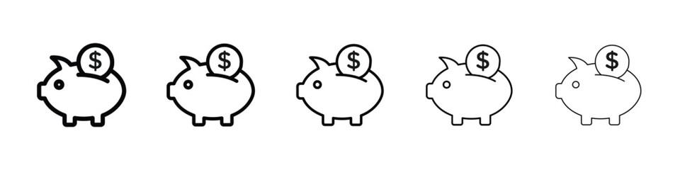 Piggy bank filled flat sign concept for web design.