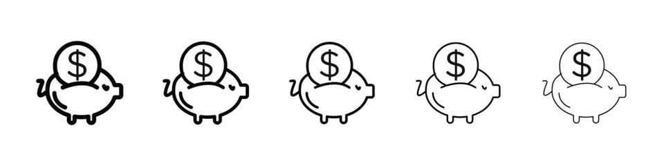Piggy bank icon filled flat sign concept for web design.