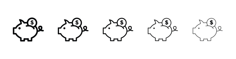 Piggy bank icon filled flat sign concept for web design.
