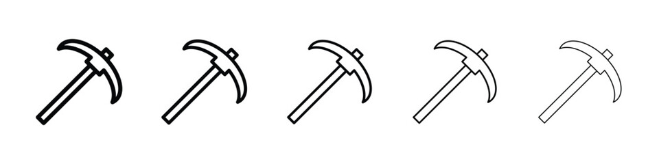 Pickaxe icon filled flat sign concept for web design.