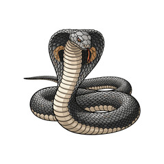 Vector illustration of a cobra on a white background