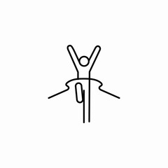 person winning race icon sign vector