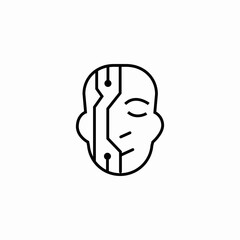 robot face circuit icon sign vector