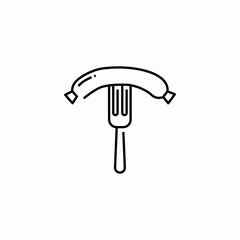 sausage fork food icon sign vector