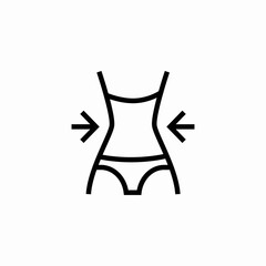 slim waist body icon sign vector