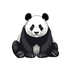 panda vector illustration on white background