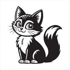 silhouette of a cat on a white background.