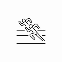 two people racing icon sign vector