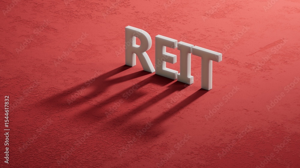 Poster word reit on shadow of 3d charcaters with copy space.close up of shadow of 3d charcaters,business co