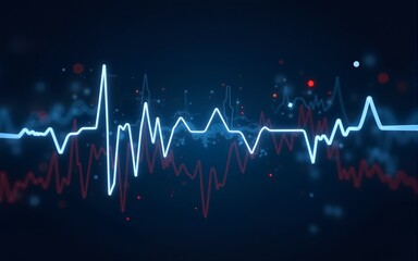 Animated stock market graph pulsing with the ebb and flow of financial activity, reflecting a dynamic heartbeat. High quality