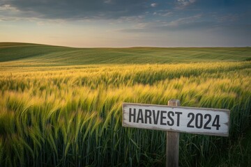 A photograph of a vast, undulating wheat field stretching towards the horizon under a dramatic sky