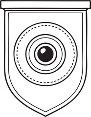 Black and White Banner with an Eye Design Suitable for Coloring Pages and Simple Graphic Designs