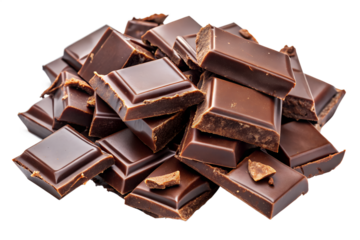 Delicious Dark Chocolate Pieces A Close-Up View of Rich, Melted Chocolate Squares