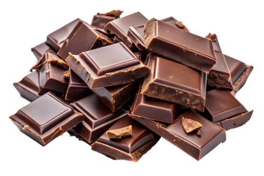 Delicious Dark Chocolate Pieces A Close-Up View of Rich, Melted Chocolate Squares