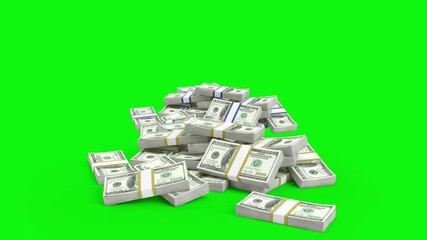 Money falling, Banknotes are Falling on a Green Screen. money rain. Bundle of Bank notes falling	 - Powered by Adobe