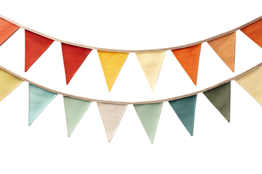 Vibrant Colorful Party Bunting Banner Decoration for Festive Celebrations - Powered by Adobe