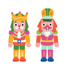Hand drawn flat nutcrackers collection
