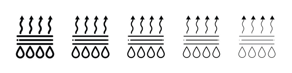 Moisture wicking icon filled flat sign concept for web design.