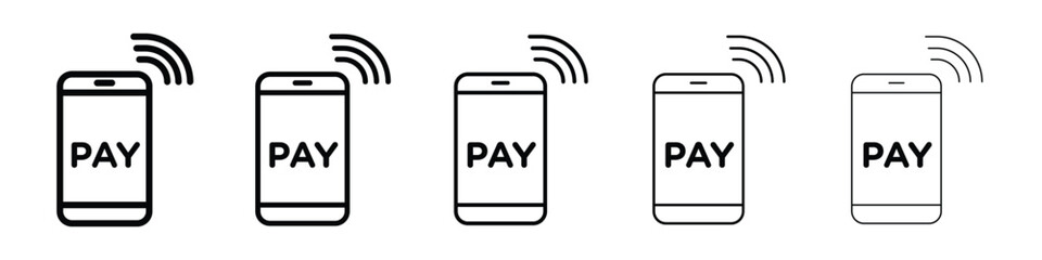Mobile payment icon filled flat sign concept for web design.