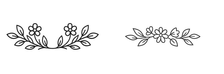 Flower designs featuring intricate line art and delicate details suitable for various creative projects