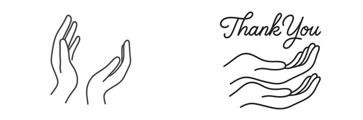 Creative illustration of hands clapping and a heartfelt thank you message designed for appreciation and gratitude