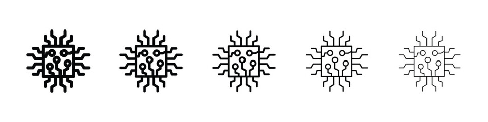 Microchip icon filled flat sign concept for web design.