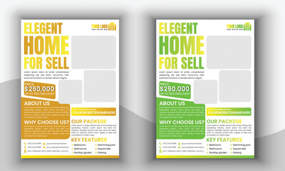 Elegant Home For Sell mordan flyer design 
