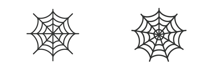 Intricate spider webs showcasing delicate patterns against a white background, perfect for artistic or decorative uses