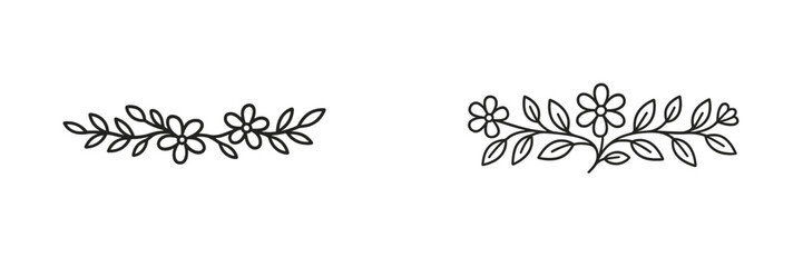 Floral decorative borders featuring intricate flower and leaf designs for artistic projects and crafts