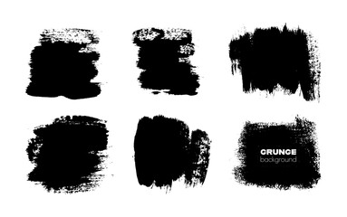 Grunge paint brush stroke set
