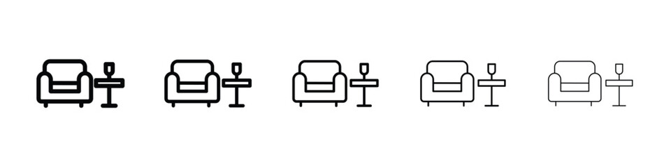 Lounge icon filled flat sign concept for web design.