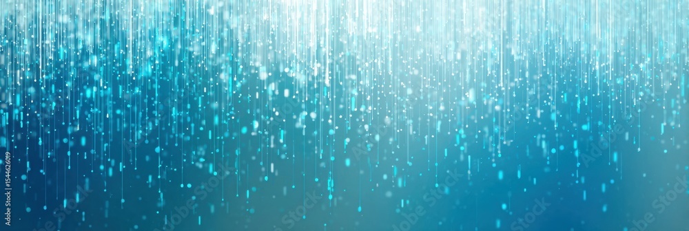 Fototapete soft gradient background with abstract blue rain cascading down in serene and calming patterns