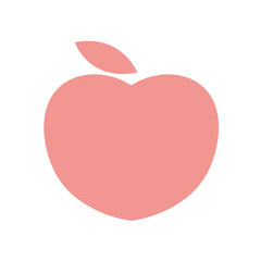 Obraz premium Simplified Peach Icon: Minimalist Pink Fruit Illustration.