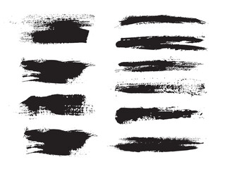 Black grunge brush strokes