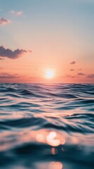 Serene Sunset Over Calm Ocean Horizon