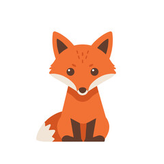 Stylized Orange Fox with Dark Brown Accents and White Tipped Tail.