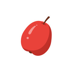 Vibrant Red Apple Illustration with Simple Style.