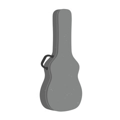Simple Gray Acoustic Guitar Case in Profile View.