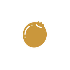 Simple Golden Round Fruit Illustration.