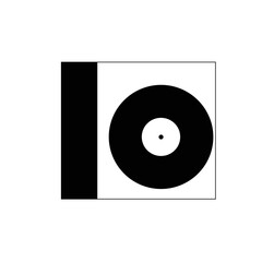 Obraz premium Minimalist Black and White Vinyl Record Sleeve Design.