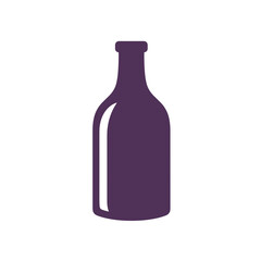 Simple Purple Wine Bottle Silhouette Icon.