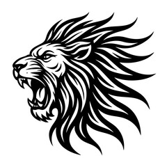 lion head tattoo vector